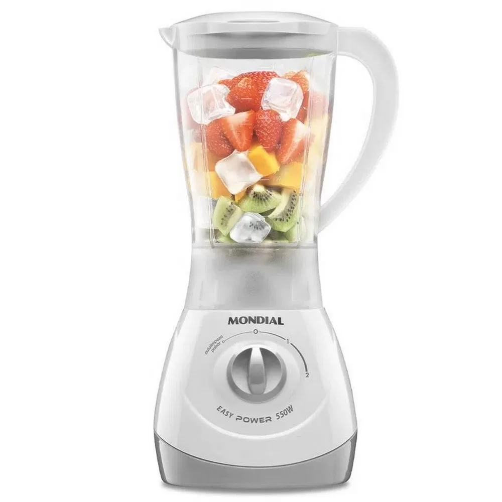 LIQUIDIFICADOR MONDIAL EASY POWER L-550-W BI 550W 2 VELOCIDADES E PULSAR COPO 2.2L BRANCO 220V 