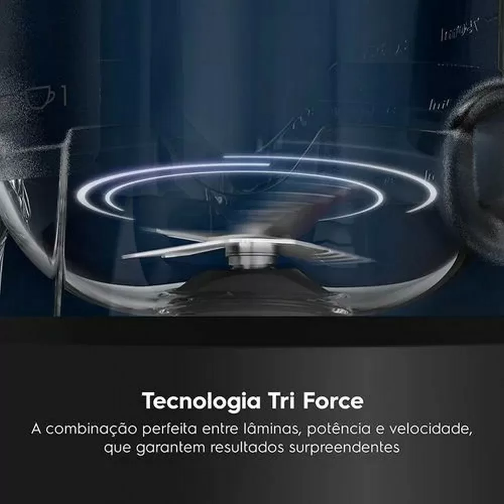 LIQUIDIFICADOR ELECTROLUX EBL700 EFFICIENT TRIFORCE 3 VELOCIDADES 2,7L 600W PRETO 220V