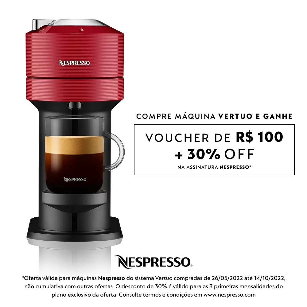 CAFETEIRA ELETRICA NESPRESSO VERTUO NEXT VERMELHO CEREJA 220V 