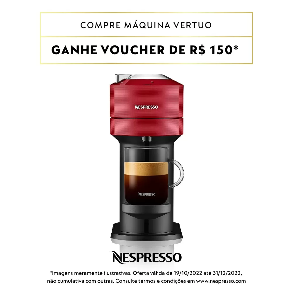 CAFETEIRA ELETRICA NESPRESSO VERTUO NEXT VERMELHO CEREJA 220V 