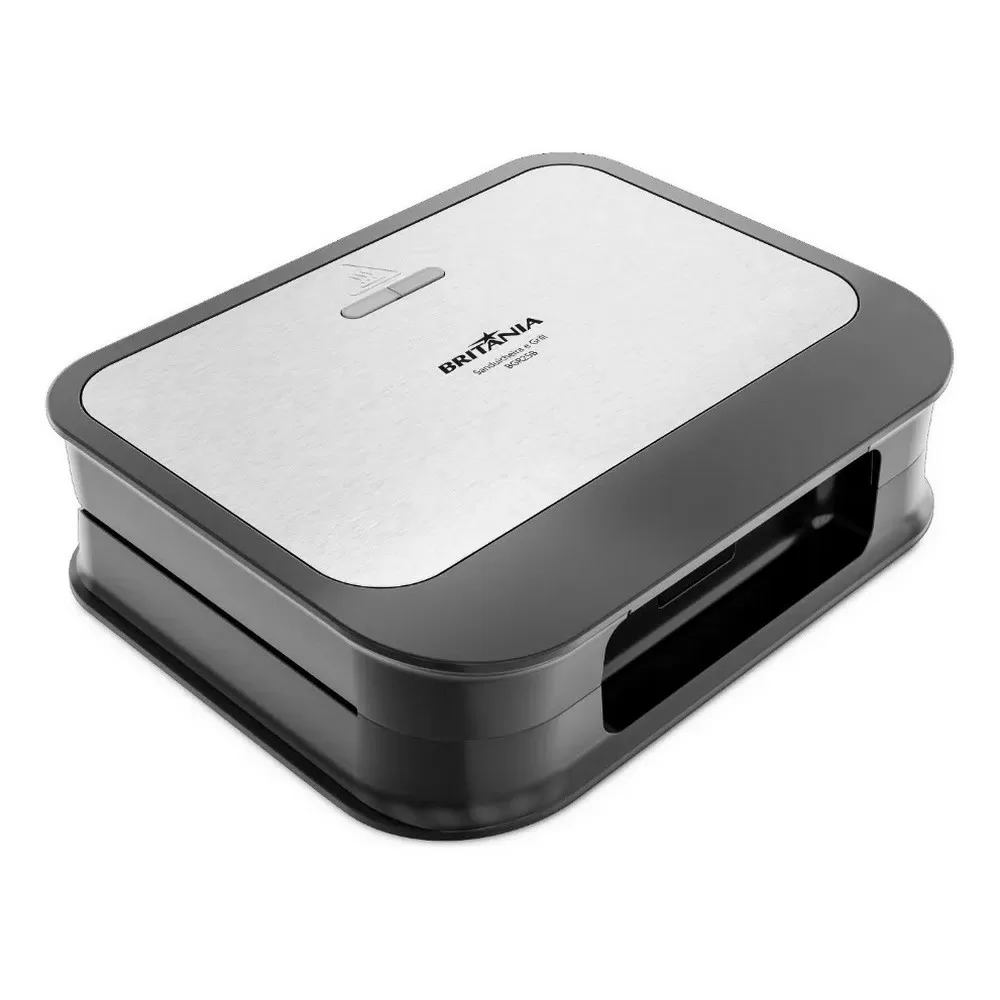SANDUICHEIRA GRILL BRITANIA BGR25B 2 EM 1 750W PRETA/INOX 220V