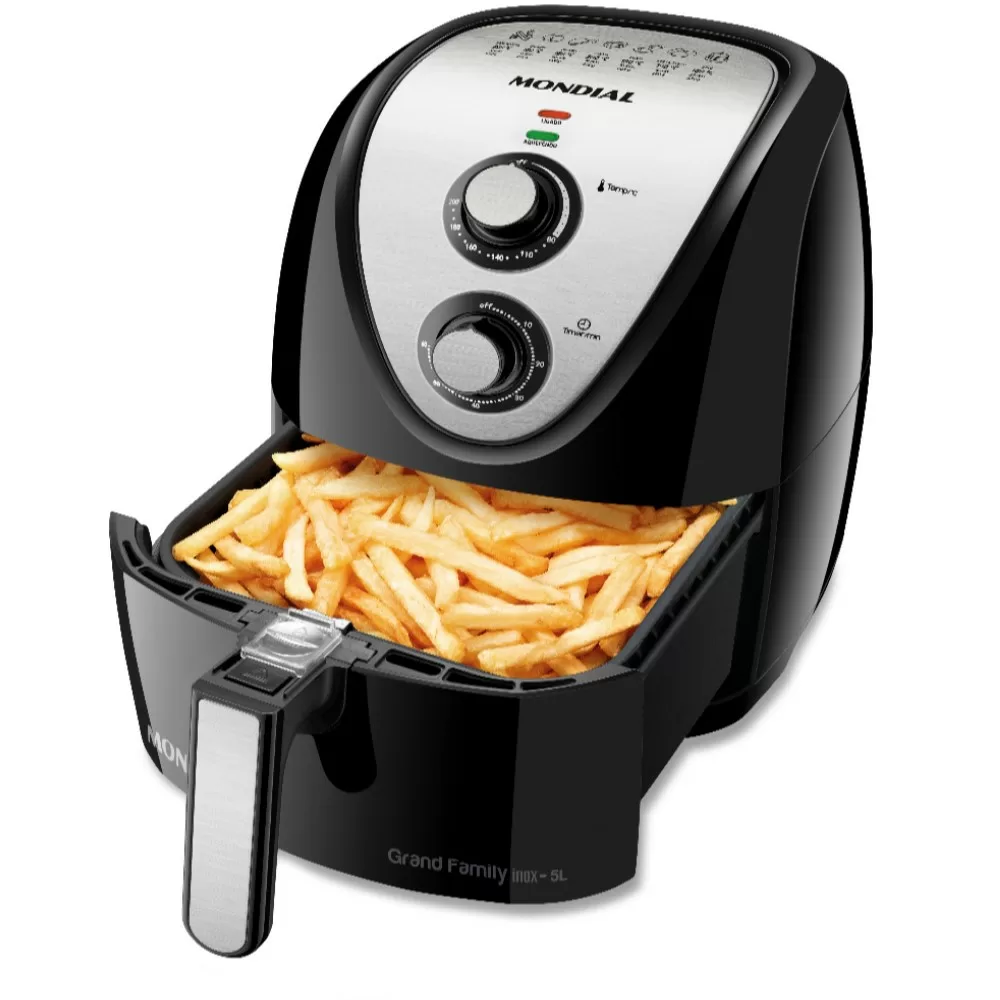 FRITADEIRA ELETRICA MONDIAL AIR FRYER  5L AFN-50-BI PRETO/INOX 220V 