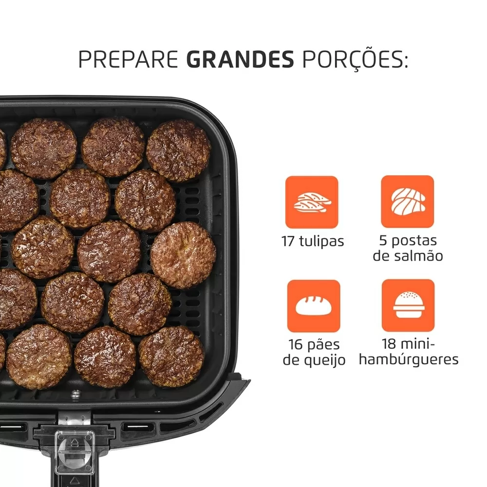 FRITADEIRA ELETRICA MONDIAL AIR FRYER  5L AFN-50-BI PRETO/INOX 220V 