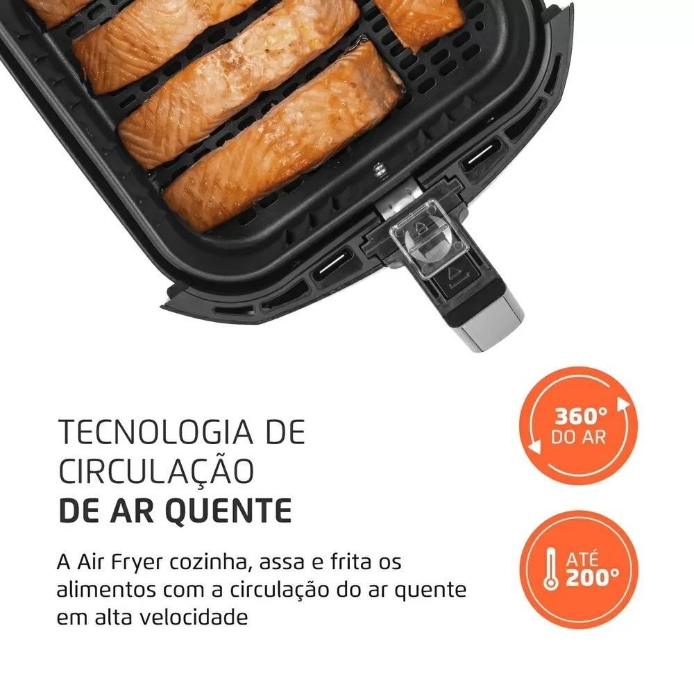 FRITADEIRA ELETRICA MONDIAL AIR FRYER  5L AFN-50-BI PRETO/INOX 220V 