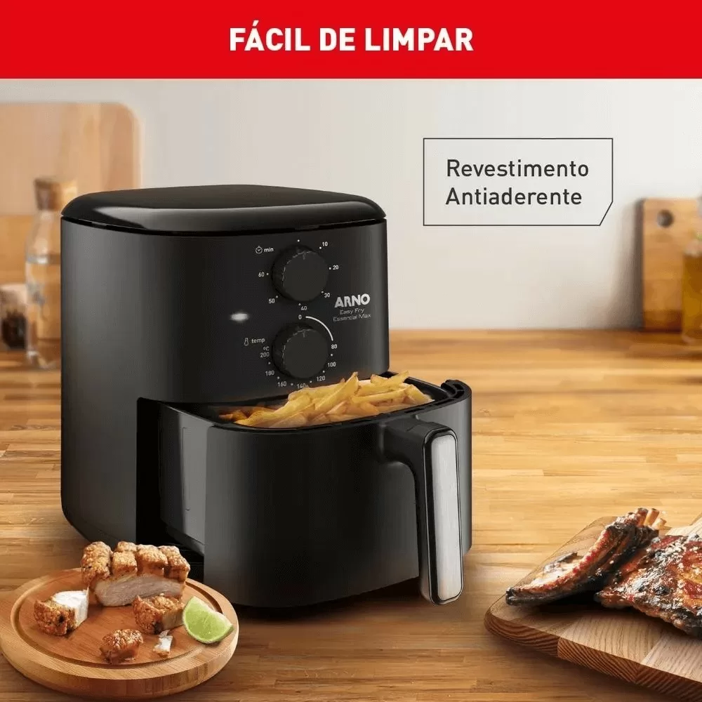 FRITADEIRA ELETRICA ARNO AIR FRYER EASY FRY ESSENTIAL MAX 5L AFE5 PRETA 220V 