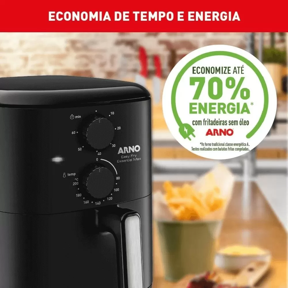 FRITADEIRA ELETRICA ARNO AIR FRYER EASY FRY ESSENTIAL MAX 5L AFE5 PRETA 220V 
