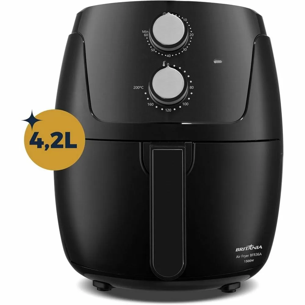 FRITADEIRA ELÉTRICA BRITÂNIA AIR FRYER BFR36A 4,2L 1500W PRETO 220V