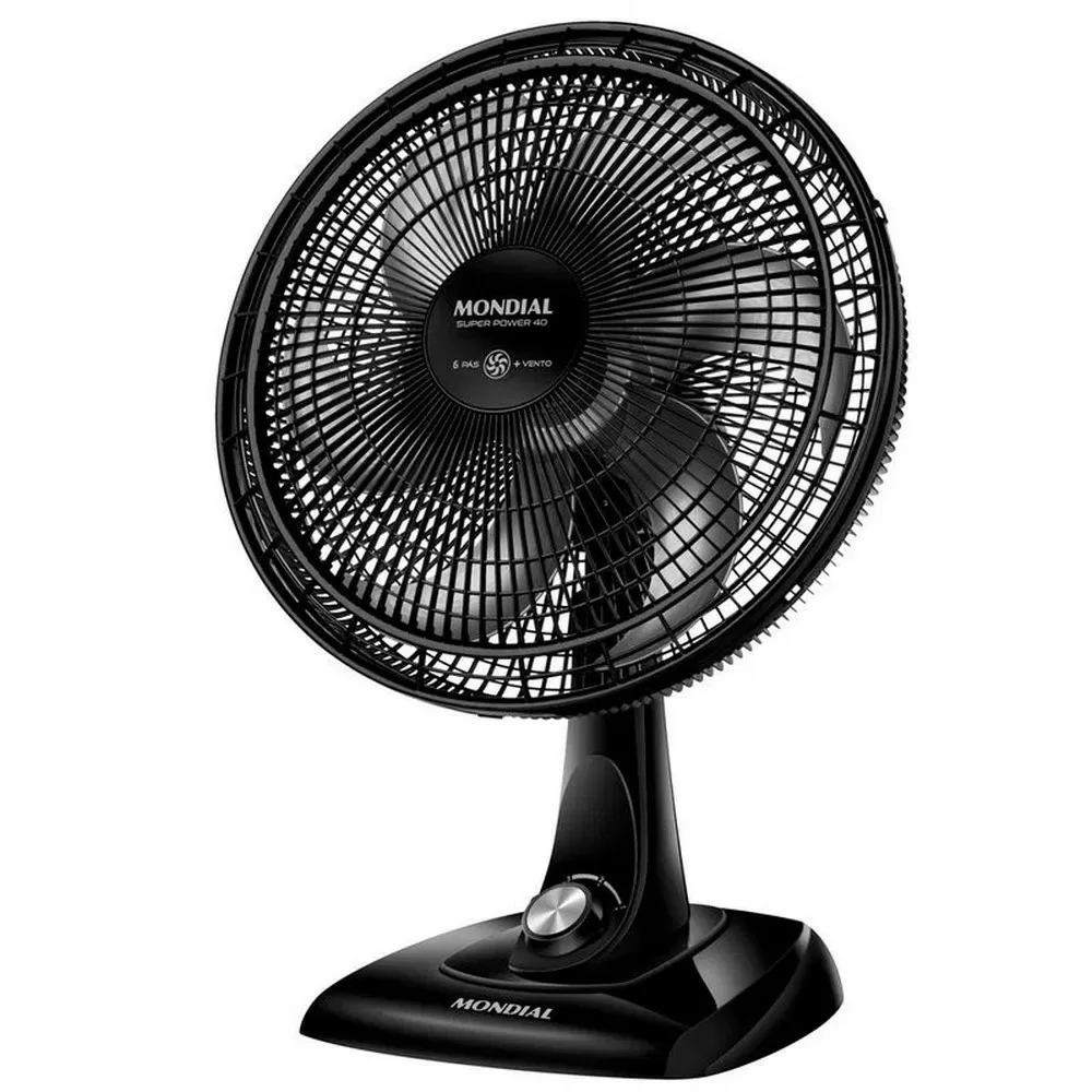 VENTILADOR DE MESA MONDIAL 40CM SUPER POWER VSP-40-B PRETO/PRATA 220V 