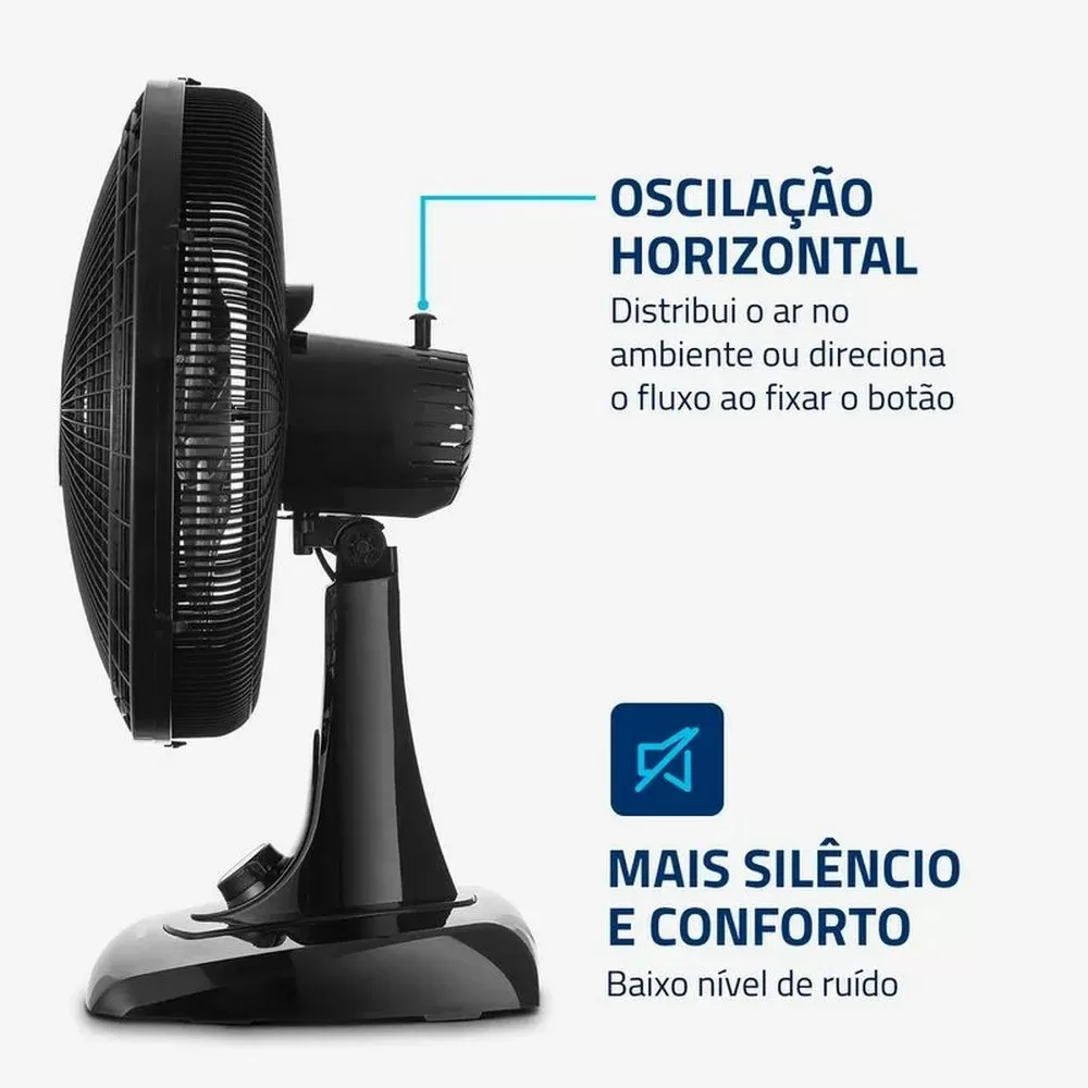 VENTILADOR DE MESA MONDIAL 40CM SUPER POWER VSP-40-B PRETO/PRATA 220V 