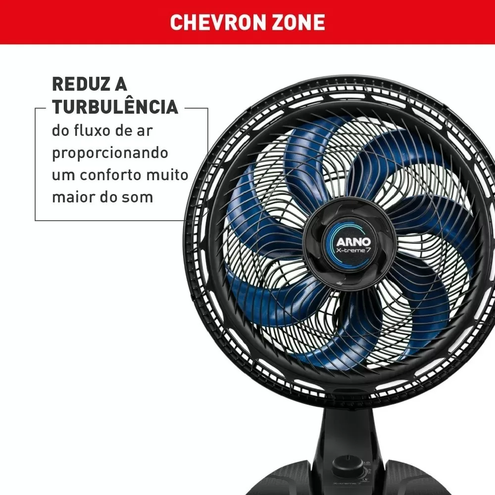 VENTILADOR DE MESA ARNO 40CM X-TREME 7 VE70 VE3700B4 7 PAS 150W PRETO 220V 