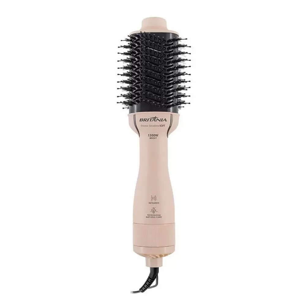 ESCOVA SECADORA BRITANIA BEC07R SOFT 1300W 2 VELOCIDADES 3 TEMPERATURAS ROSA BIVOLT 