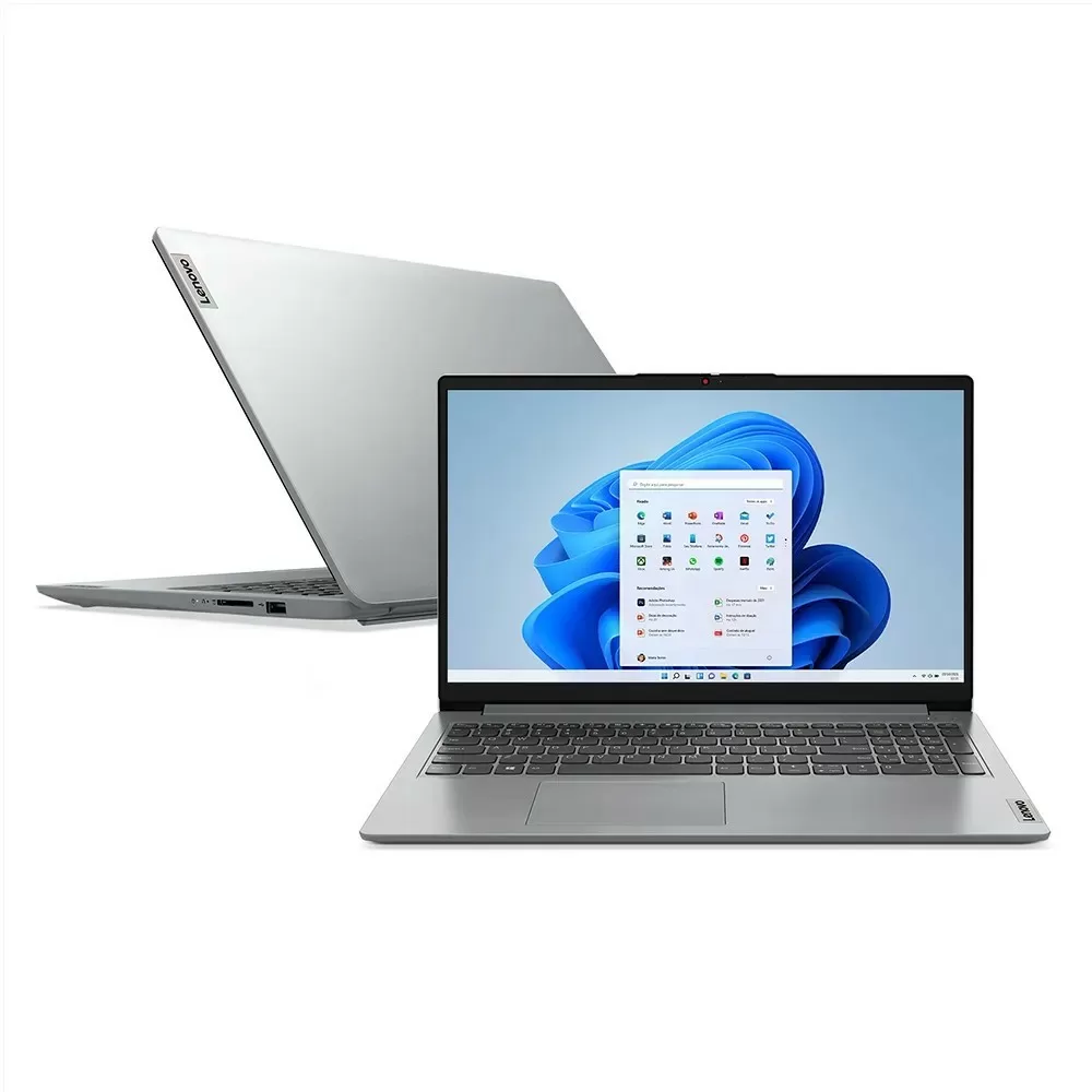 NOTEBOOK LENOVO IDEAPAD 1I CORE I3-1315U 8GB 256GB SSD 15.6 UHD GRAPHICS WINDOWS 11 CINZA