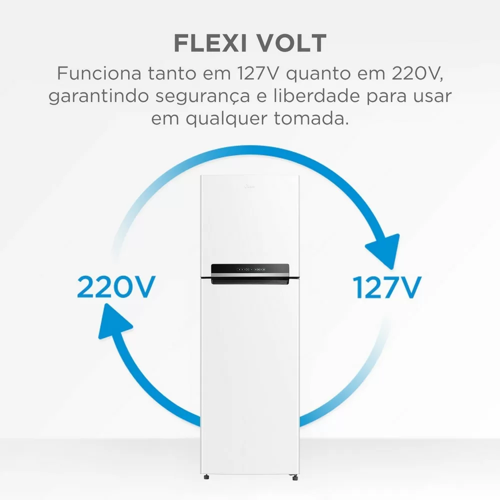 GELADEIRA MIDEA FROST FREE DUPLEX MDRT572EVD013 INVERTER 425L BRANCO BIVOLT 