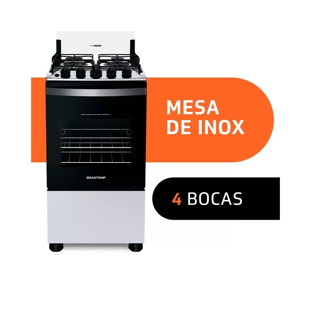 FOGAO 4 BOCAS BRASTEMP BFO4NBB BRANCO BIVOLT