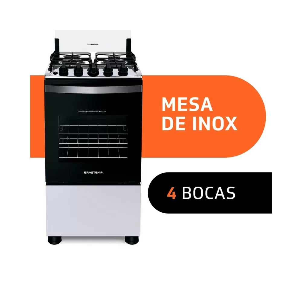 FOGAO 4 BOCAS BRASTEMP BFO4NBB BRANCO BIVOLT