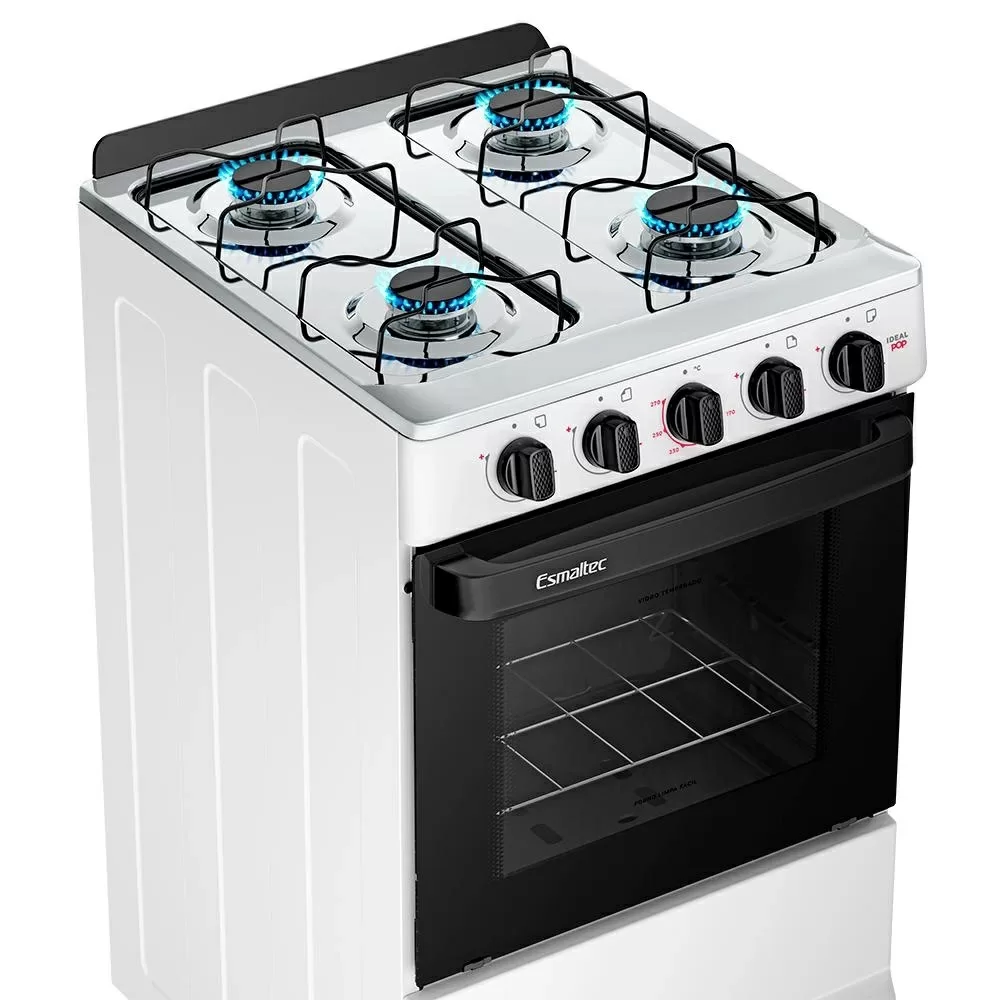 FOGAO 4 BOCAS ESMALTEC IDEAL POP 4120 BRANCO 