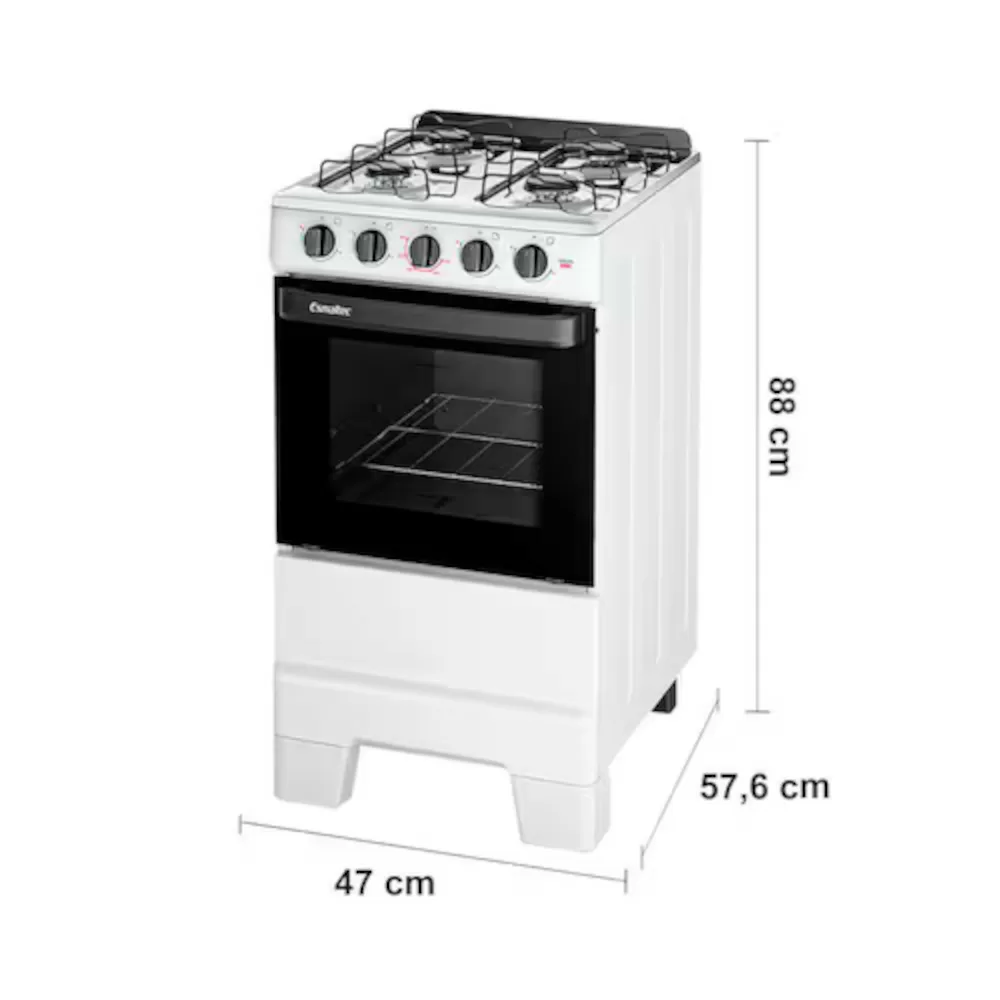 FOGAO 4 BOCAS ESMALTEC IDEAL POP 4120 BRANCO 