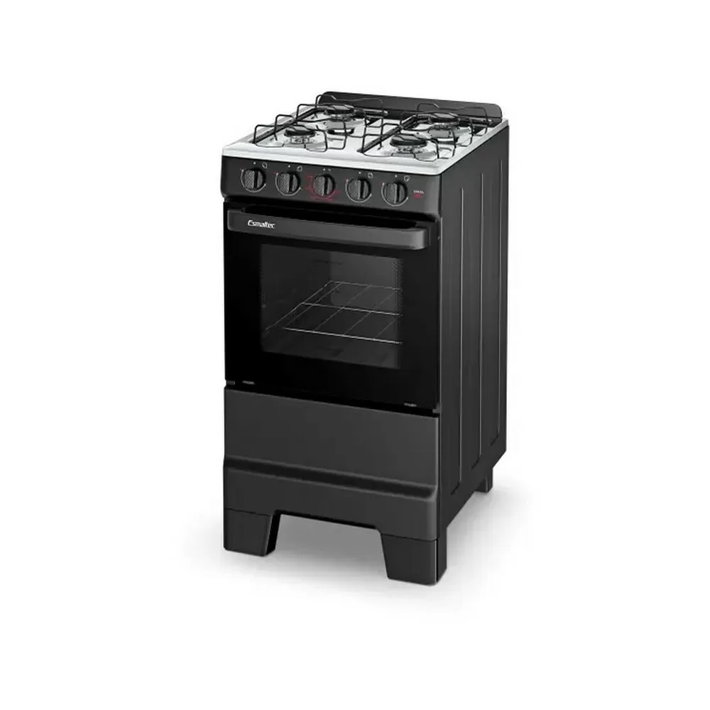 FOGAO 4 BOCAS ESMALTEC IDEAL POP 4120 PRETO