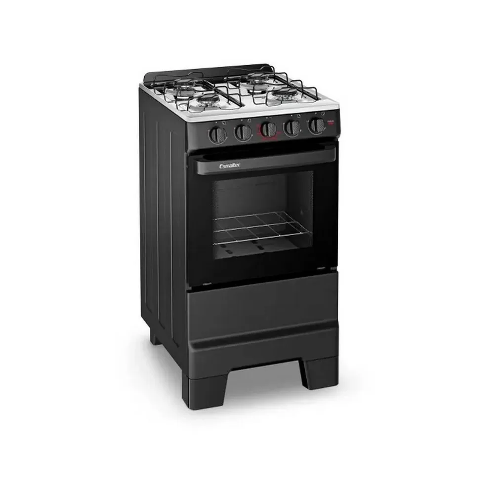 FOGAO 4 BOCAS ESMALTEC IDEAL POP 4120 PRETO 