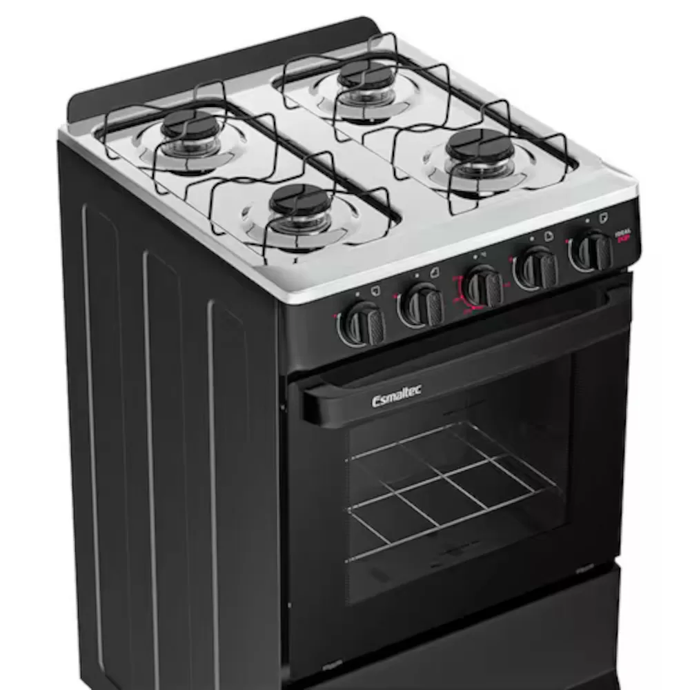 FOGAO 4 BOCAS ESMALTEC IDEAL POP 4120 PRETO 