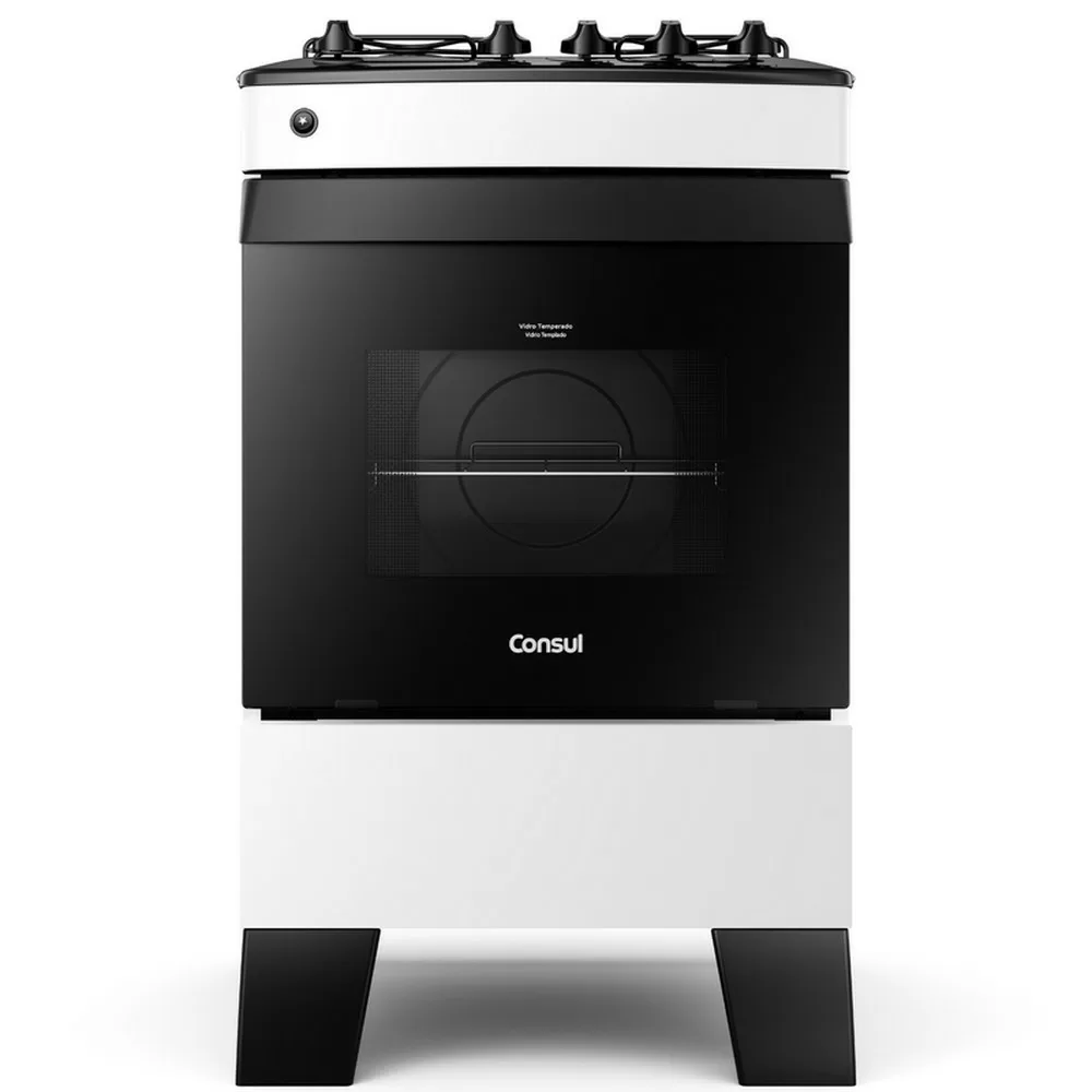 FOGAO 4 BOCAS CONSUL CFO4ZAB COM MESA ESMALTADA BRANCO BIVOLT 