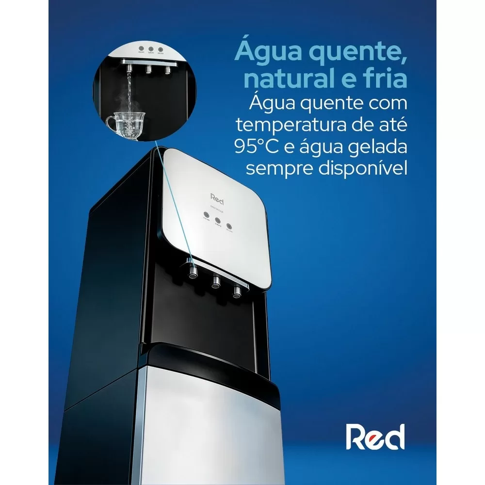 BEBEDOURO DE COLUNA RED ACQUA MAX BE300 PRETO/PRATA 220V 
