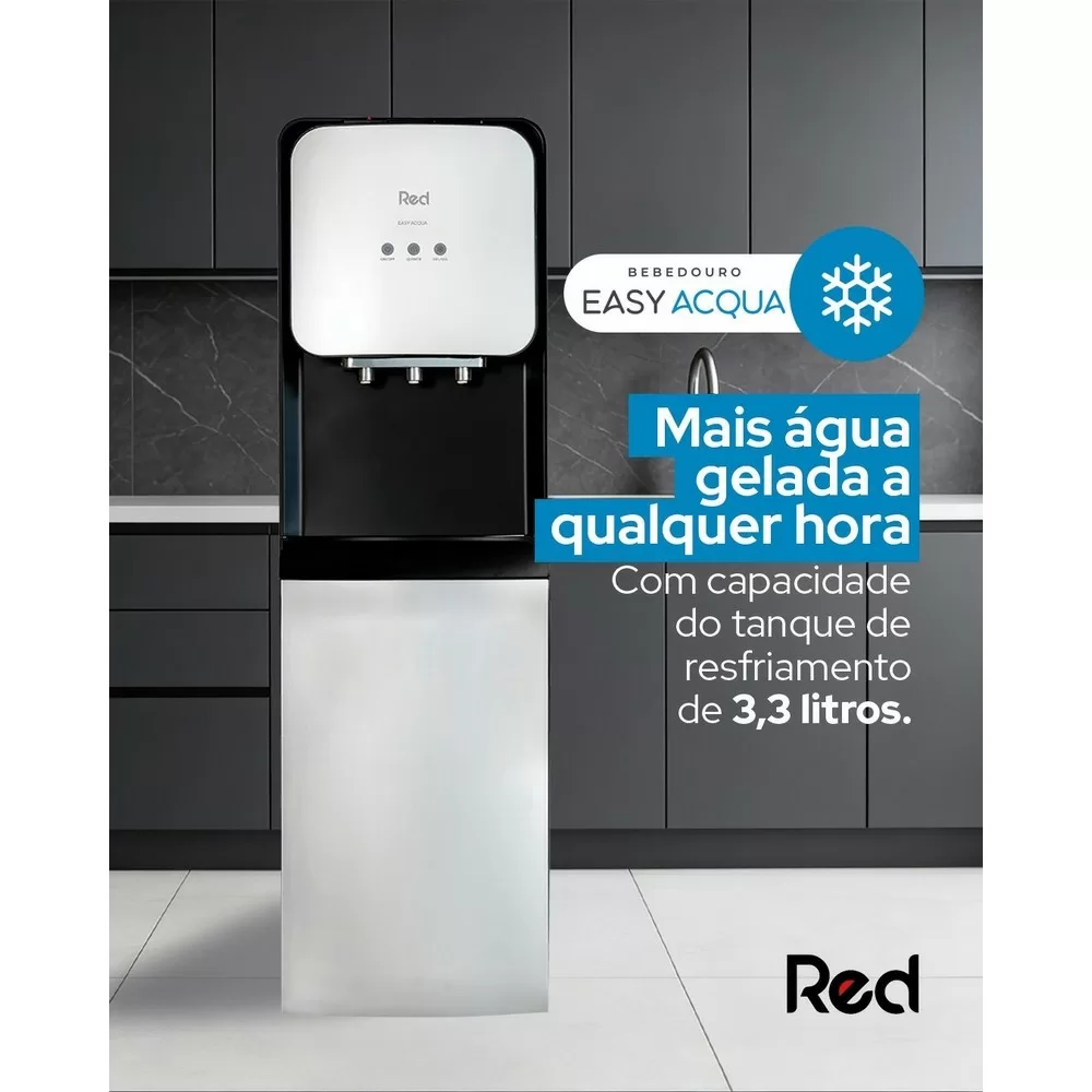 BEBEDOURO DE COLUNA RED ACQUA MAX BE300 PRETO/PRATA 220V 