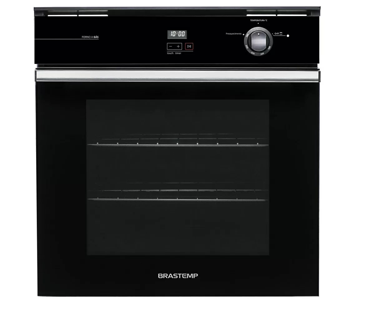 FORNO DE EMBUTIR BRASTEMP A GAS BOA84AE GRILL TOUCH TIMER 78L 220V