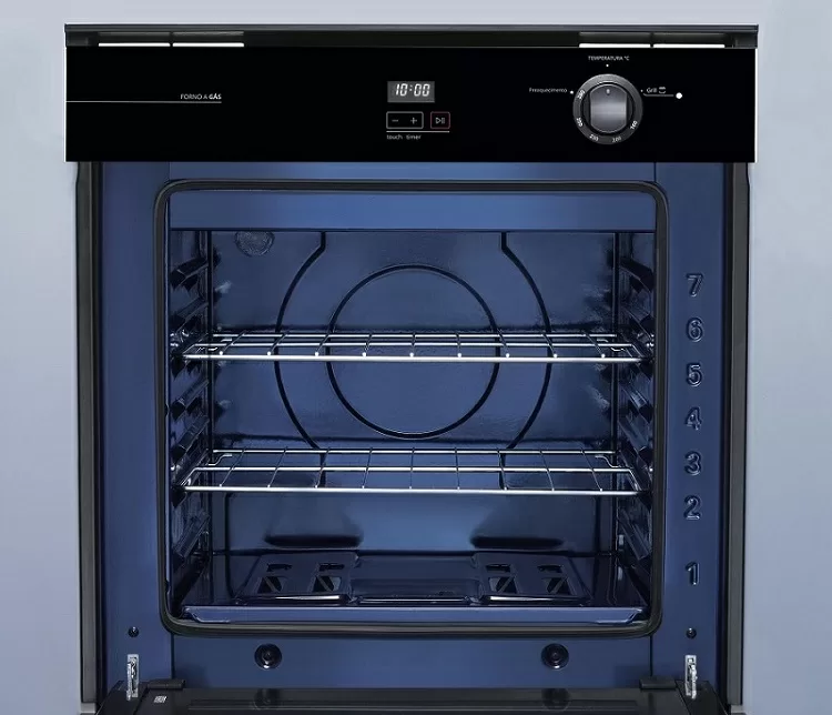 FORNO DE EMBUTIR BRASTEMP A GAS BOA84AE GRILL TOUCH TIMER 78L 220V