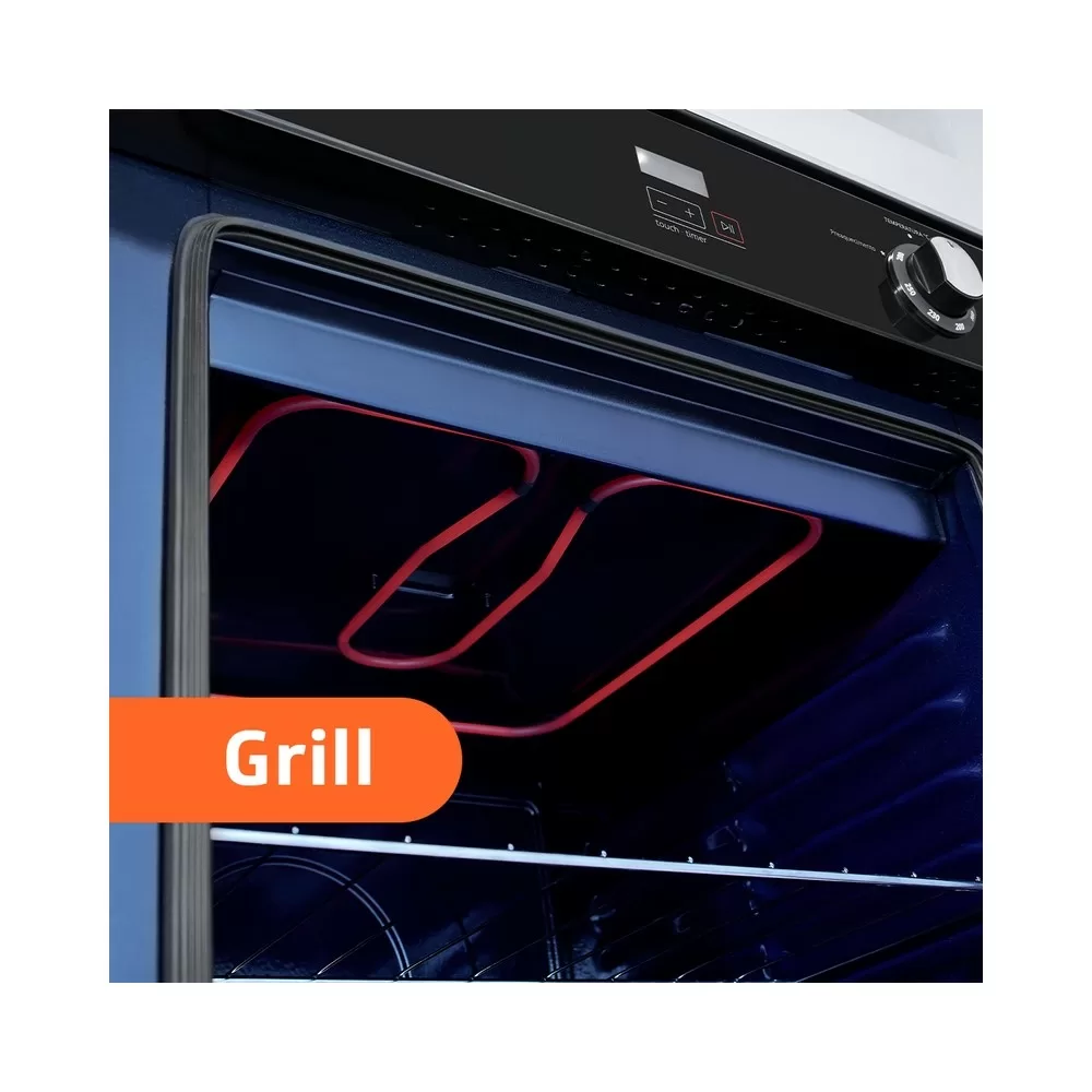 FORNO DE EMBUTIR BRASTEMP A GAS BOA84AE GRILL TOUCH TIMER 78L 220V