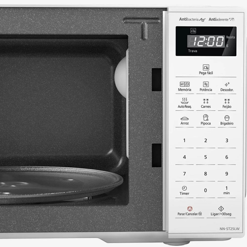 MICRO-ONDAS PANASONIC NN-ST25LWRUK 21L FUNCAO DESODORIZADOR 700W BRANCO 220V 