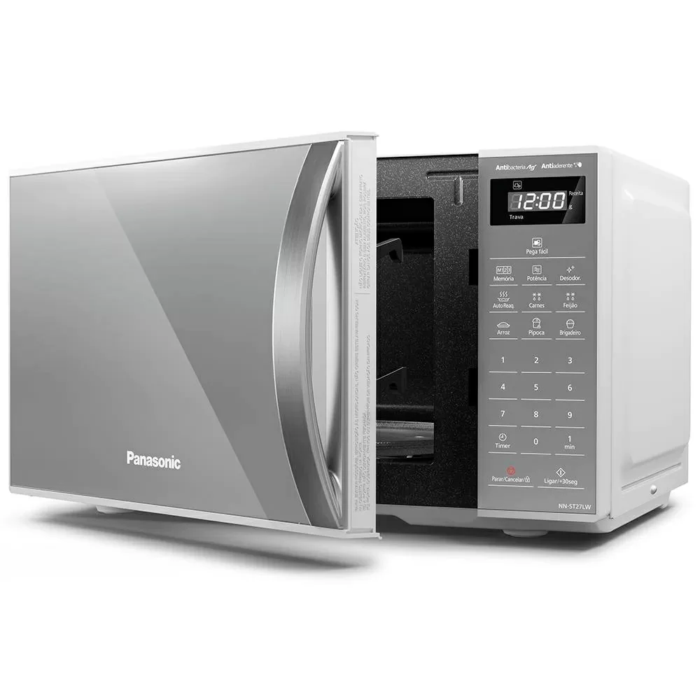 MICRO-ONDAS PANASONIC NN-ST27LWRUK 21L DIA A DIA COM FUNCAO DESODORIZADOR 700W ESPELHADO 220V 