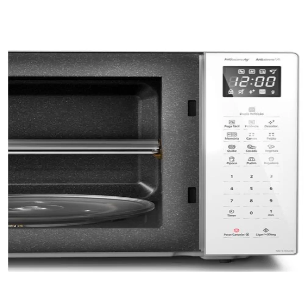 MICRO-ONDAS PANASONIC NN-ST65LWRUK 34L TECNOLOGIA ANTIBACTERIA 900W BRANCO 220V
