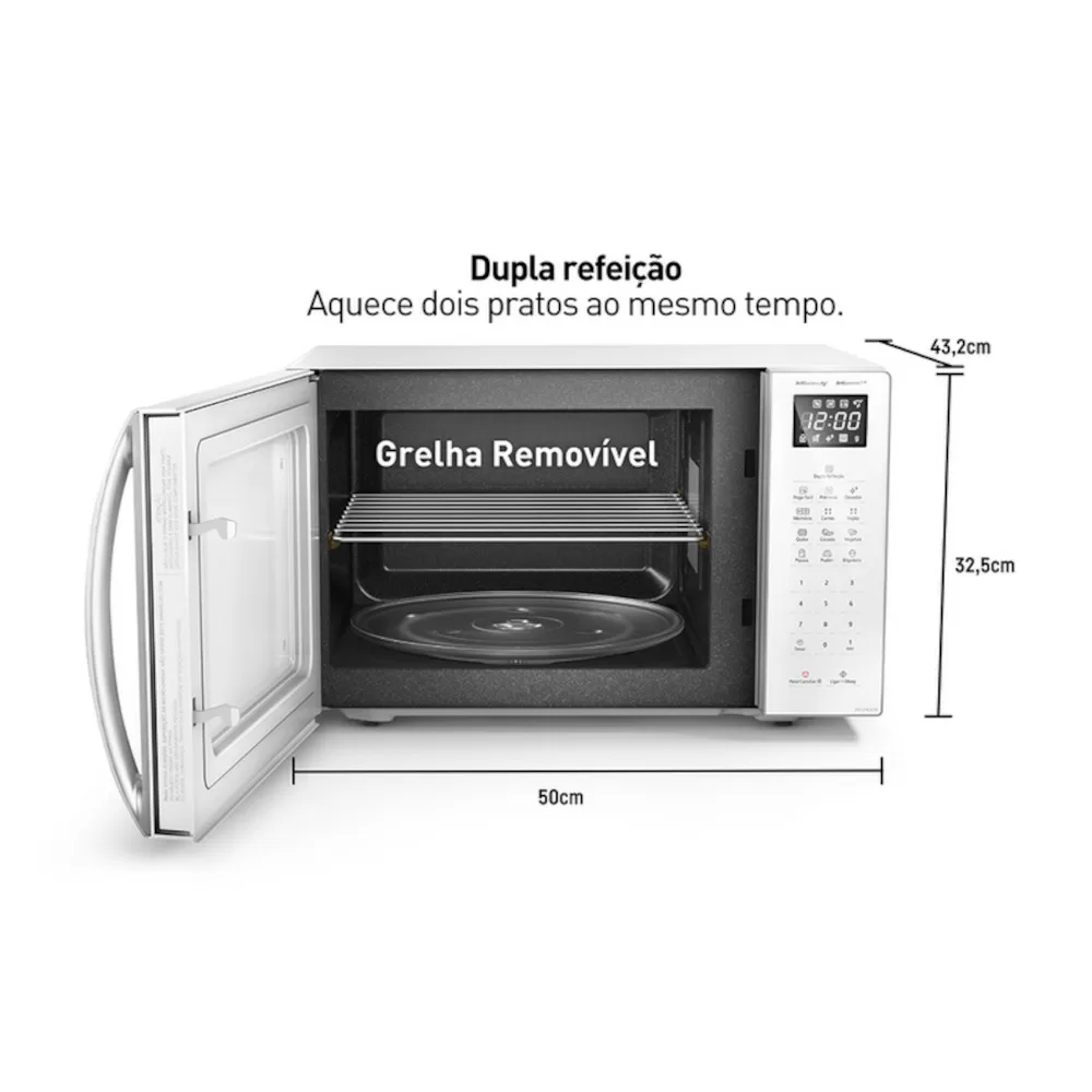 MICRO-ONDAS PANASONIC NN-ST65LWRUK 34L TECNOLOGIA ANTIBACTERIA 900W BRANCO 220V