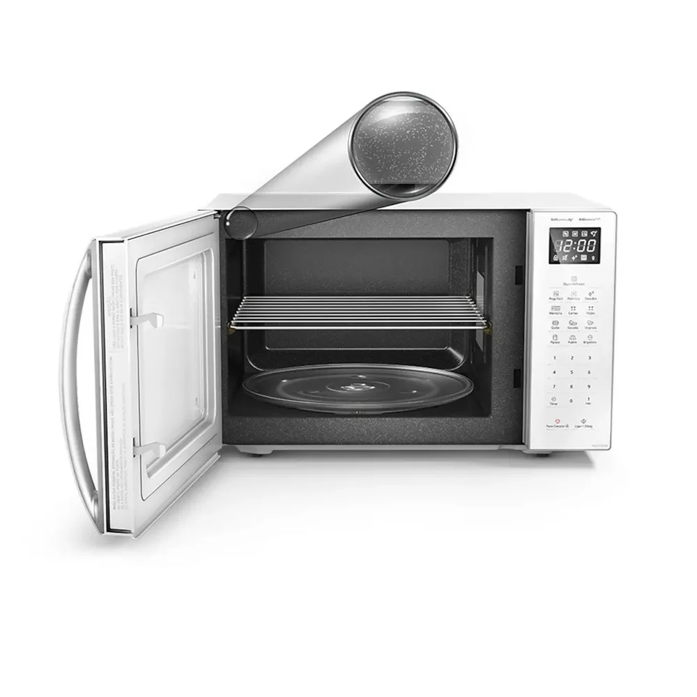 MICRO-ONDAS PANASONIC NN-ST65LWRUK 34L TECNOLOGIA ANTIBACTERIA 900W BRANCO 220V
