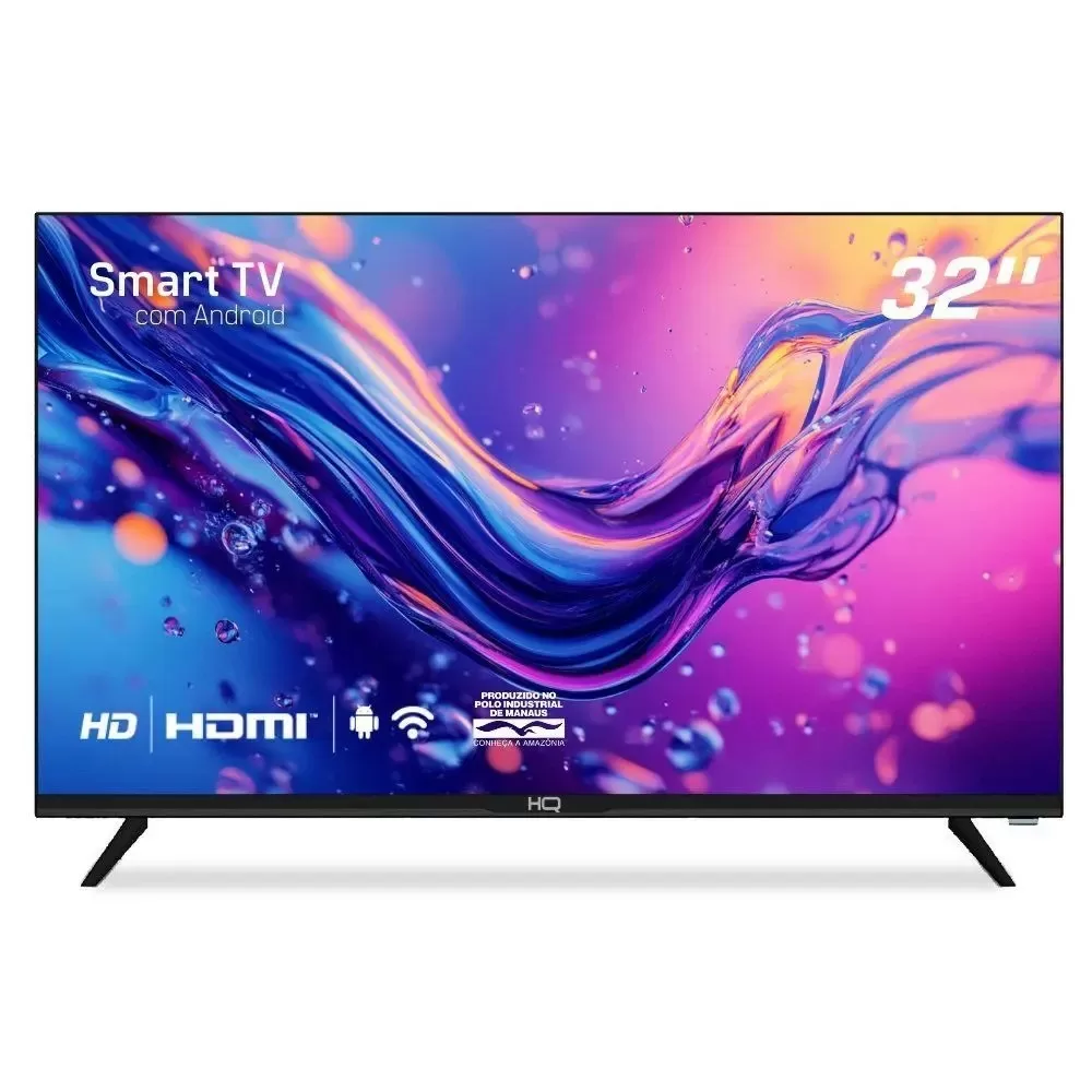 TV LED SMART 32 HQ HD ANDROID 3 HDMI 2 USB PRETA BIVOLT 