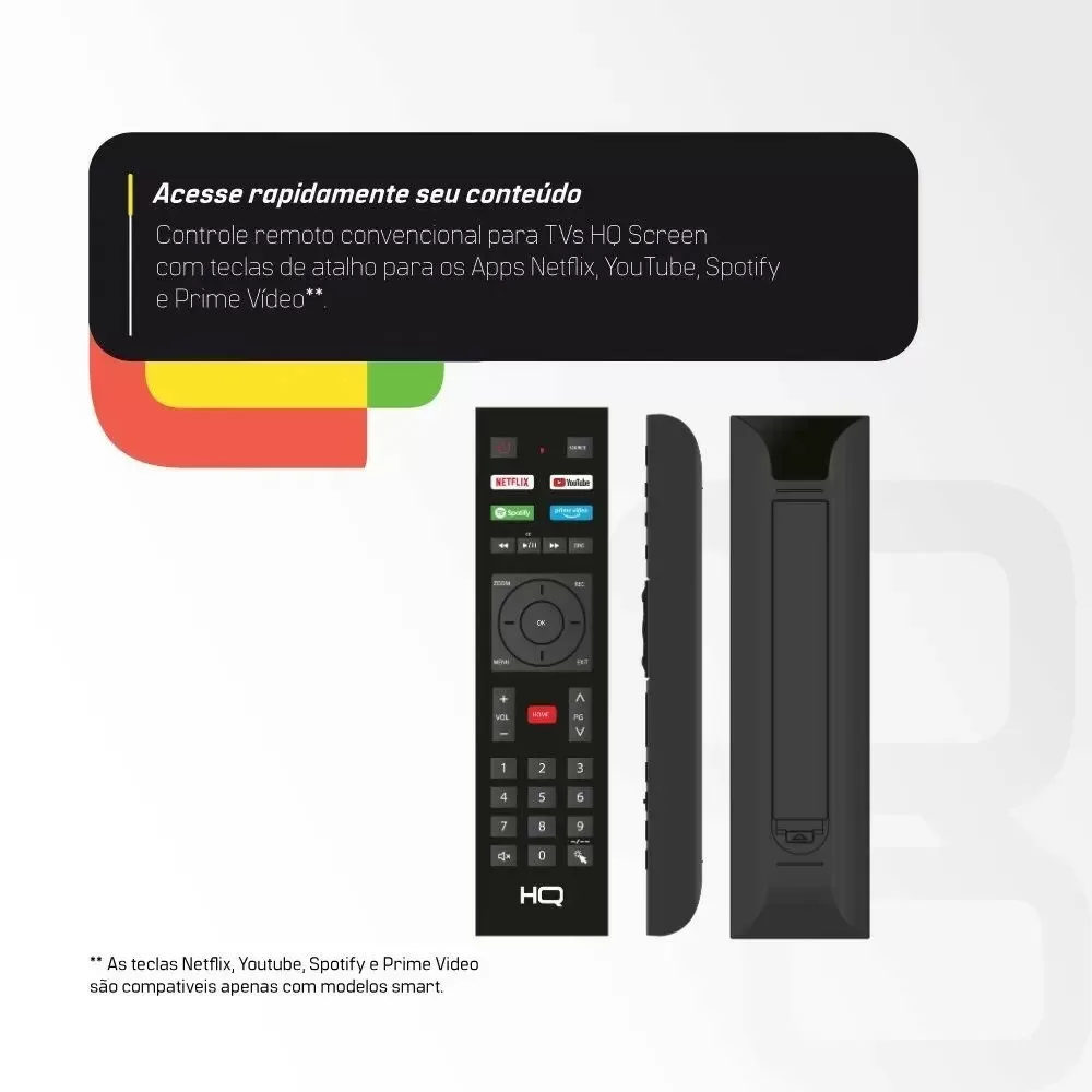TV LED SMART 32 HQ HD ANDROID 3 HDMI 2 USB PRETA BIVOLT 