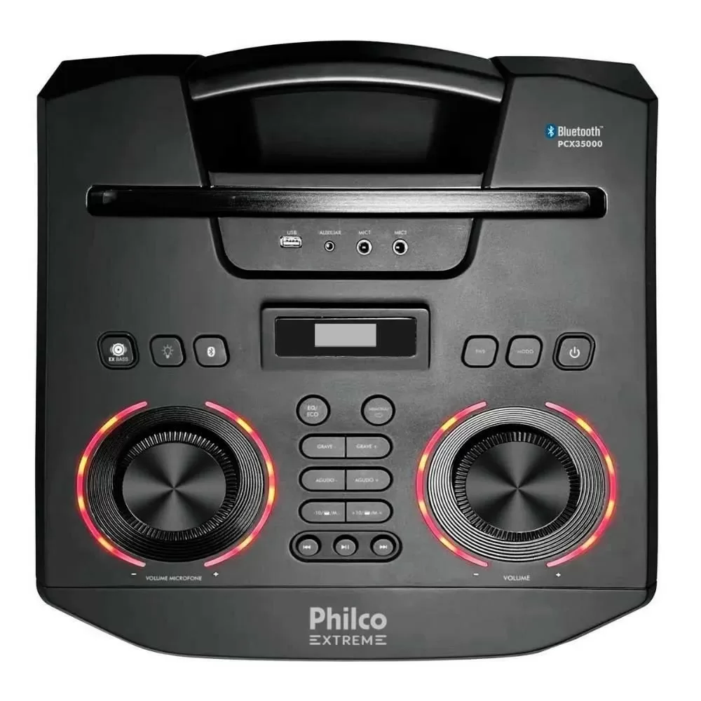 CAIXA DE SOM AMPLIFICADA PHILCO PCX35000 BLUETOOTH 3500W PRETA BIVOLT 
