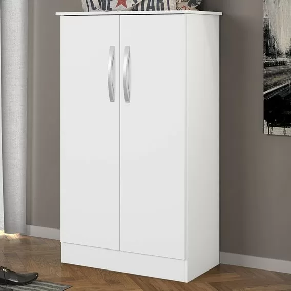 ARMARIO MULTIUSO SAPATEIRA 0.63CM 2 PORTAS ALASKA NEW BRANCO A110XL63XP37 NOTAVEL