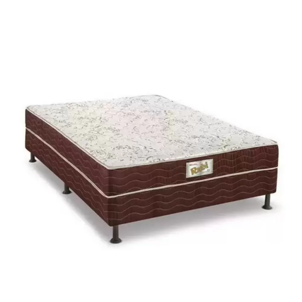 CAMA BOX CONJUGADO CASAL ESPUMA D28 138X188X42 54CM C/PE RUBI 80KG MARROM RECONFLEX