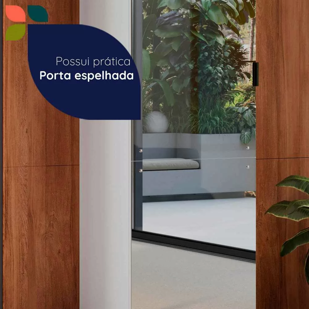 ARMÁRIO MULTIUSO SAPATEIRA 0.60CM 1 PORTA C/ESPELHO VERSA BRANCO 702022-01 A213XL60XP46 TELASUL 