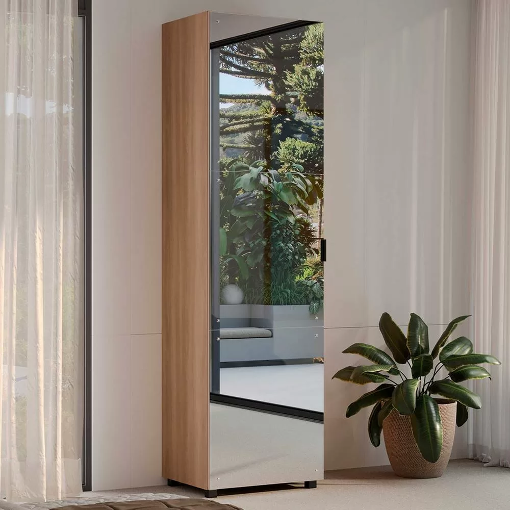 ARMÁRIO MULTIUSO SAPATEIRA 0.60CM 1 PORTA C/ESPELHO VERSA FREIJÓ 702022-02 A213XL60XP46 TELASUL 