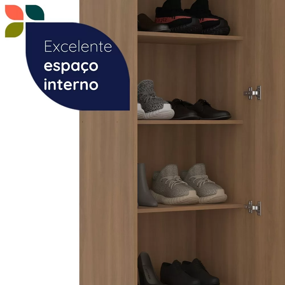 ARMÁRIO MULTIUSO SAPATEIRA 0.60CM 1 PORTA C/ESPELHO VERSA FREIJÓ 702022-02 A213XL60XP46 TELASUL 