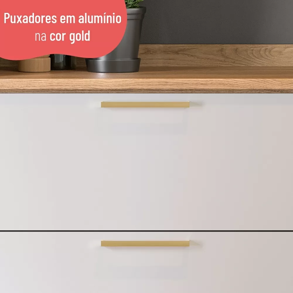 BALCÃO 0.80CM 2 PORTAS BASC. C/TAMPO AVELA MEL/BRANCO 907101 A92XL80XP52 TELASUL 