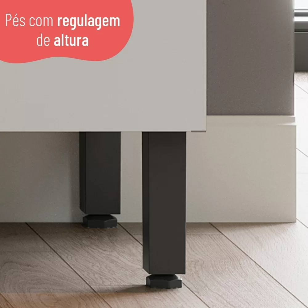 BALCÃO 0.80CM 2 PORTAS BASC. C/TAMPO AVELA MEL/BRANCO 907101 A92XL80XP52 TELASUL 
