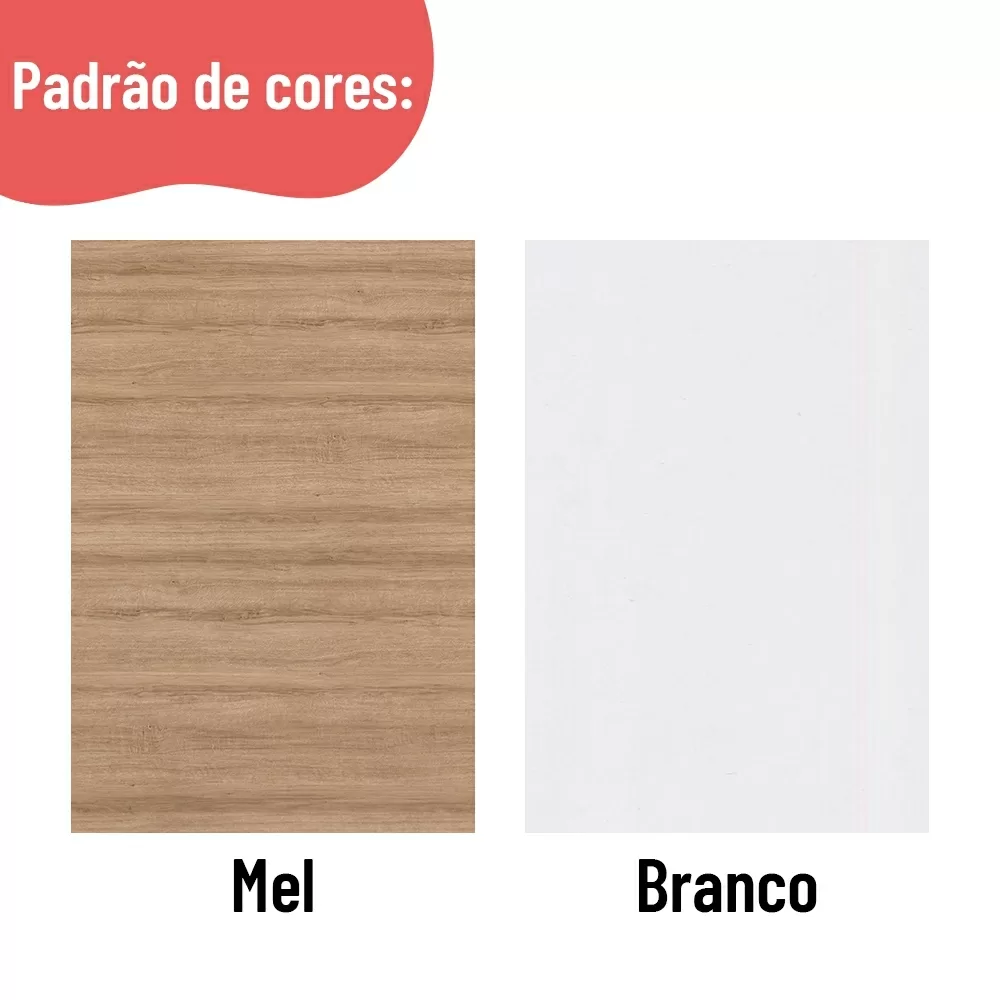 BALCÃO 0.80CM 2 PORTAS BASC. C/TAMPO AVELA MEL/BRANCO 907101 A92XL80XP52 TELASUL 