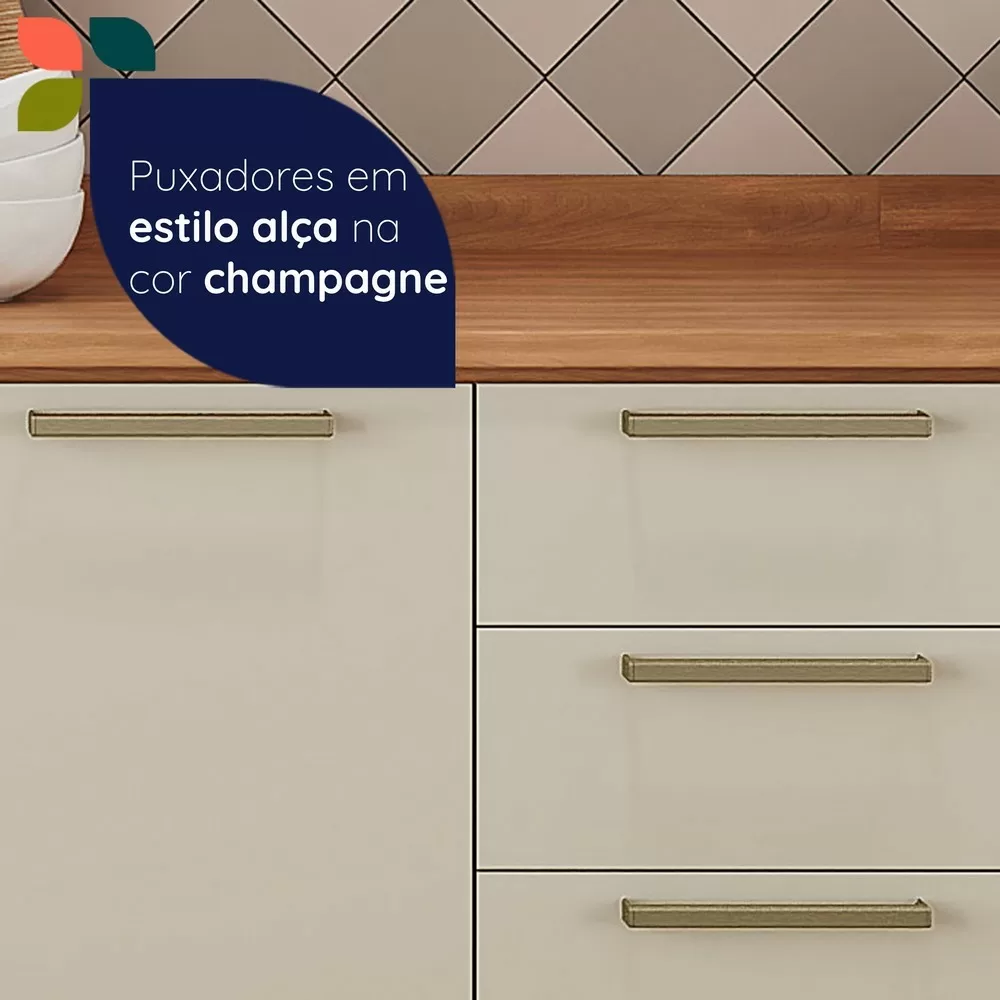 BALCÃO 1.20M 3 PORTAS 2 GAV CASTANHA ARENAS/FREIJÓ 915103 A93XL120XP52 TELASUL 