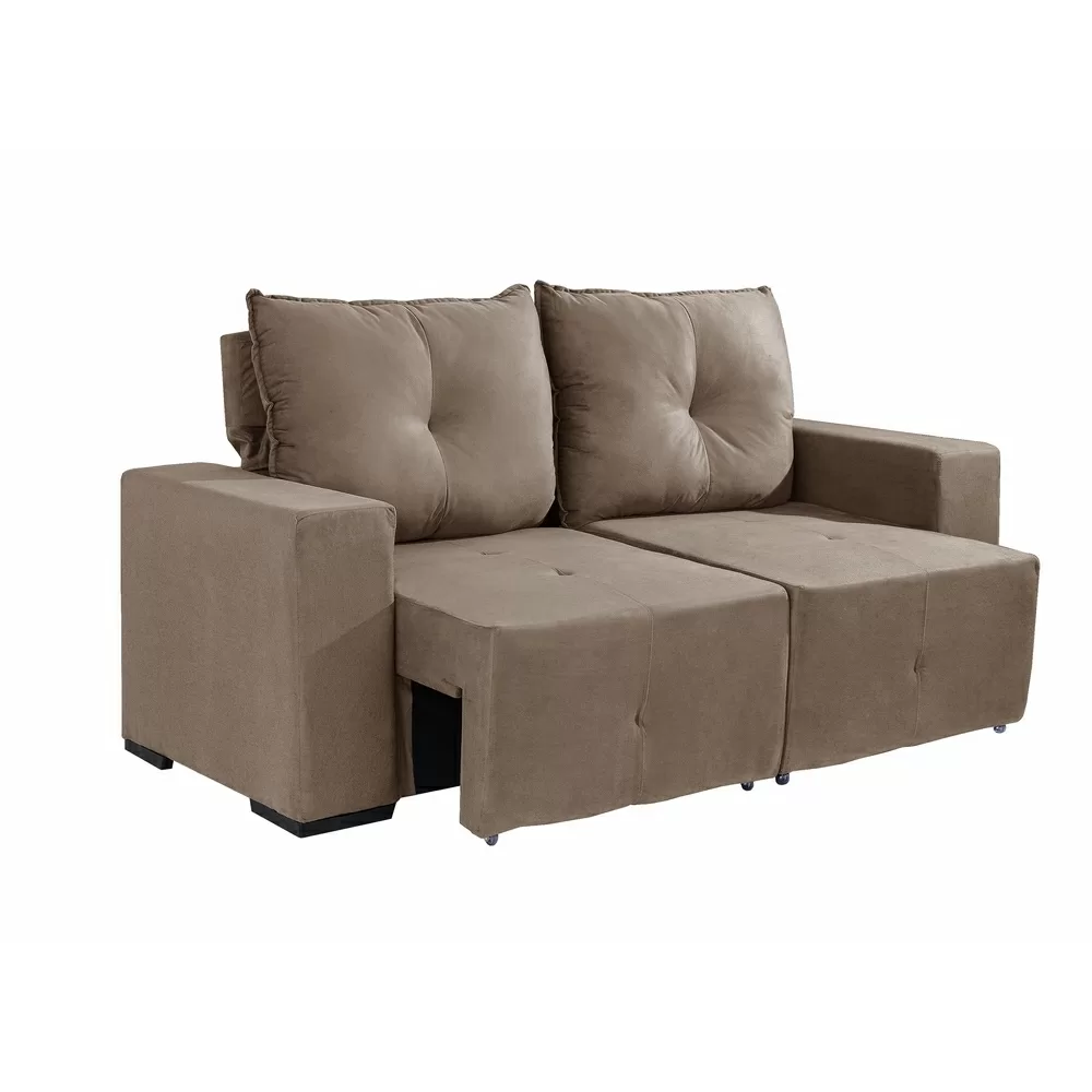SOFA 3 LUGARES 1.80M RETRATIL/RECLINAVEL 2SS MONTANA BEGE TEC V01 C/MOLAS JW 