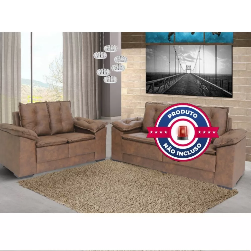 SOFA 2 LUGARES 1.50M NAPOLES CORANO OCRE MARROM A95XL150XP55 JW 