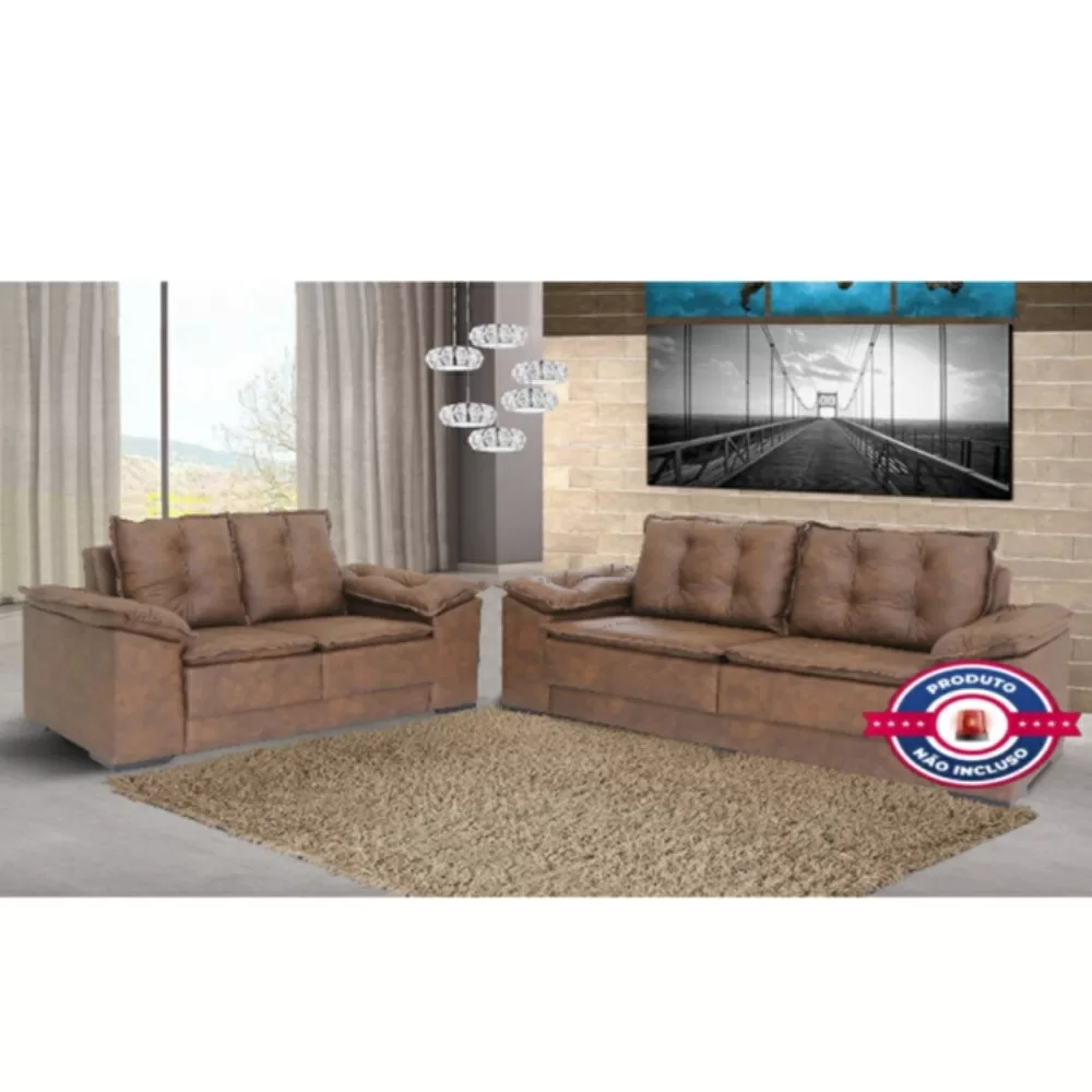SOFA 2 LUGARES 1.50M NAPOLES CORANO OCRE MARROM A95XL150XP55 JW
